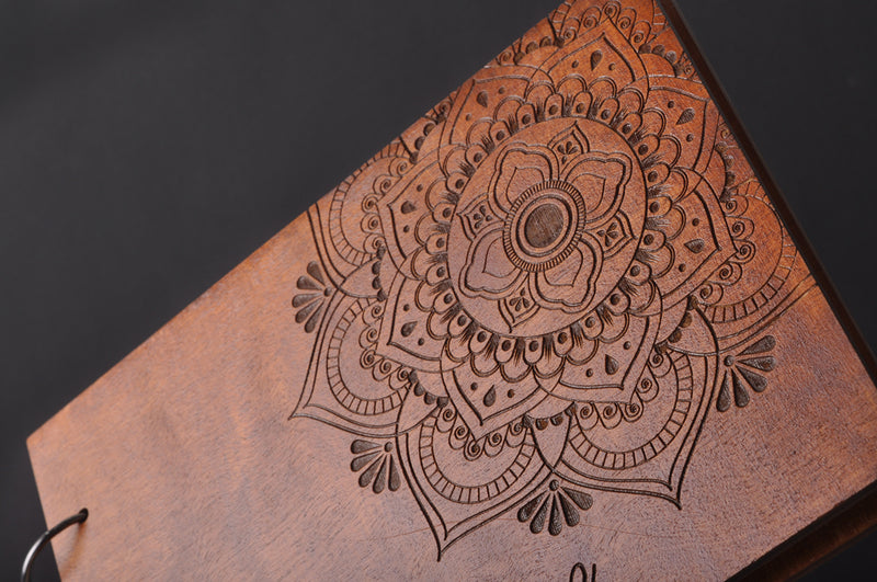 Mandala wedding guestbook, Rustic guest book