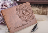 Mandala wedding guestbook, Rustic guest book, wedding guest book