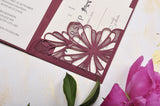 pocket fold wedding invitation, pocket invitation, laser cut invitation, laser cut wedding invitations, wedding invitations with rsvp, marsala wedding invitations,elegant wedding invitations, wedding invites, wedding invitation, wedding invitations, marsala wedding invitation, lace wedding invitation, gold foil wedding invitations