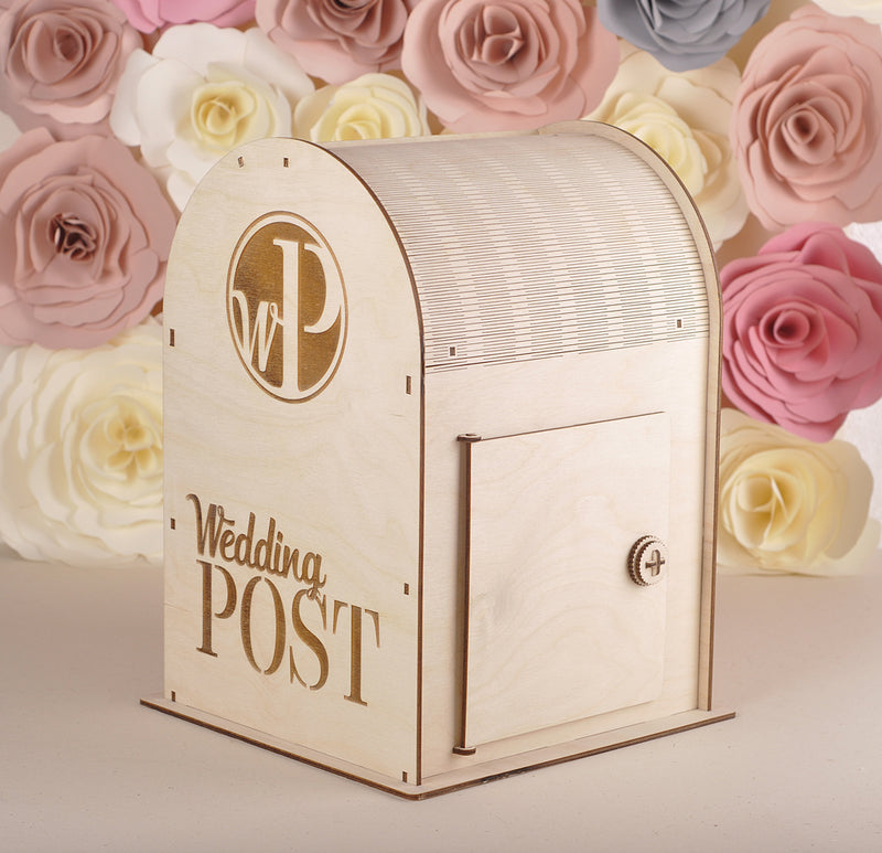 Wedding Card Box With Slot Wooden Card Box for Wedding Post 