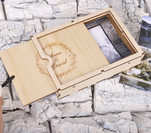 Photo box 4 x 6. wood photo box. Wedding photo box