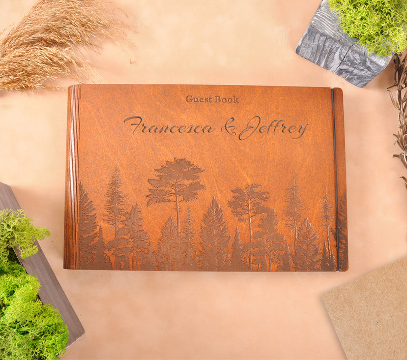 Personalised Wedding Guest Book - Wooden