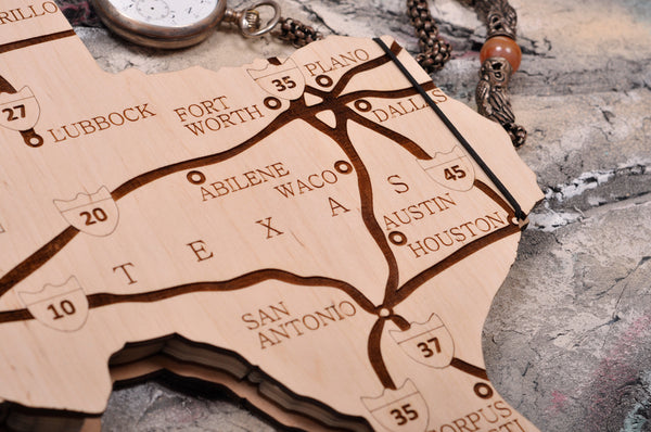 Map texas wedding guest book